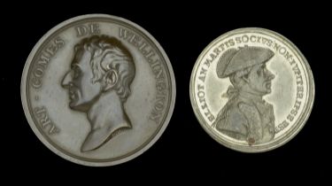 The Relief of Gibraltar 1783, white metal medal by J. C. Reich, 44mm, bust of General Elliot...