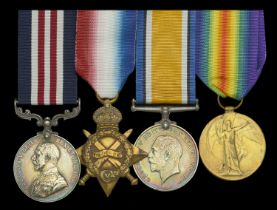 A Great War 'Western Front' M.M. group of four awarded to Private P. Fitzpatrick, Cheshire R...