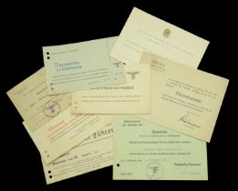 German Third Reich Paperwork. A selection of tickets, invitations and passes, which include...