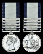 The rare 4-clasp N.G.S. medal awarded to Lieutenant James Sabben, who was wounded at the bat...