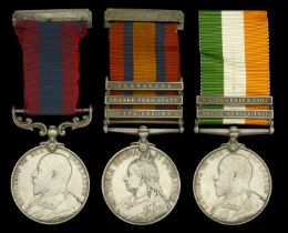 A Boer War D.C.M. group of three awarded to Sergeant J. H. Rickard, 38th Battery, Royal Fiel...