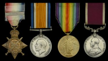 Four: Driver A. Miles, Royal Field Artillery 1914 Star, with clasp (24120 Dvr: A. Miles....
