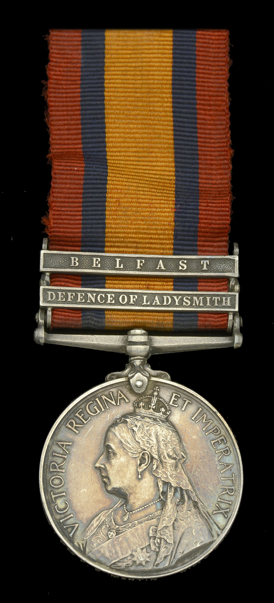 Queen's South Africa 1899-1902, 2 clasps, Defence of Ladysmith, Belfast (5688 Pte. F. E. Mar...