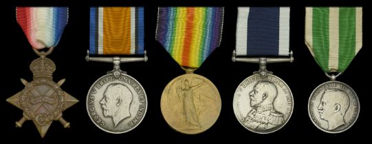 Five: Petty Officer T. Saxby, Royal Navy, who served ashore from H.M.S. Exmouth during the M...