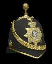 Army Veterinary Department Officer's Blue Cloth Helmet 1881-1901. A fine example, the skull...