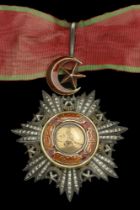 Ottoman Empire, Order of the Medjidieh, Third Class neck badge, 70mm including Star and Cres...