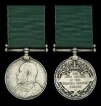 Colonial Auxiliary Forces Long Service Medal, E.VII.R. (Captain W. A. Johnston 4th Regt. C.A...