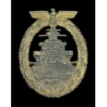 A German Second World War Kriegsmarine High Seas Fleet Badge. A good example, non maker mar...