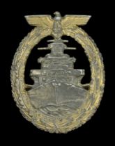 A German Second World War Kriegsmarine High Seas Fleet Badge. A good example, non maker mar...
