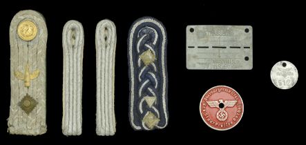 German Second World War Naval Shoulder Boards. Comprising a Coastal Artillery Oberleutnant'...