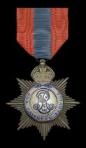 Imperial Service Medal, E.VII.R., Star issue (John W. Jago) mounted as worn on Elkington sil...
