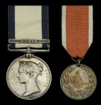 Pair: Private R. Elliss, Royal Marines Naval General Service 1793-1840, 1 clasp, Syria (R...