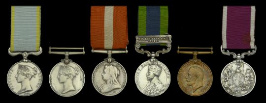 Renamed and Defective Medals (6): Crimea 1854-56, no clasp, naming erased; India General Ser...