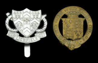 Lichfield Officer's Training Corps Cap Badge. A scarce gilded metal example with title stra...