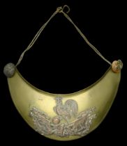 A French Officer's Garde Nationale Gorget c.1840. Imperial device mounted on a brass back p...