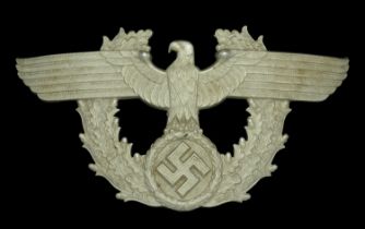 A German Police Shako Plate. A fine example of the highly impressive helmet plate worn on t...