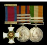 A fine Boer War D.S.O. group of three awarded to Colonel F. R. Twemlow, North Staffordshire...