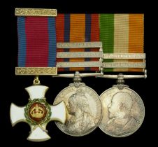 A fine Boer War D.S.O. group of three awarded to Colonel F. R. Twemlow, North Staffordshire...