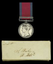 Military General Service 1793-1814, 1 clasp, Martinique (S. Bailey, R. Arty) in original nam...