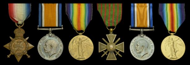 Four: Private W. Land, Royal Army Medical Corps, later Royal Engineers 1914 Star (3763 Pte....
