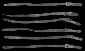 German Second World War Helmet Straps. Six unissued condition helmet straps, both parts com...