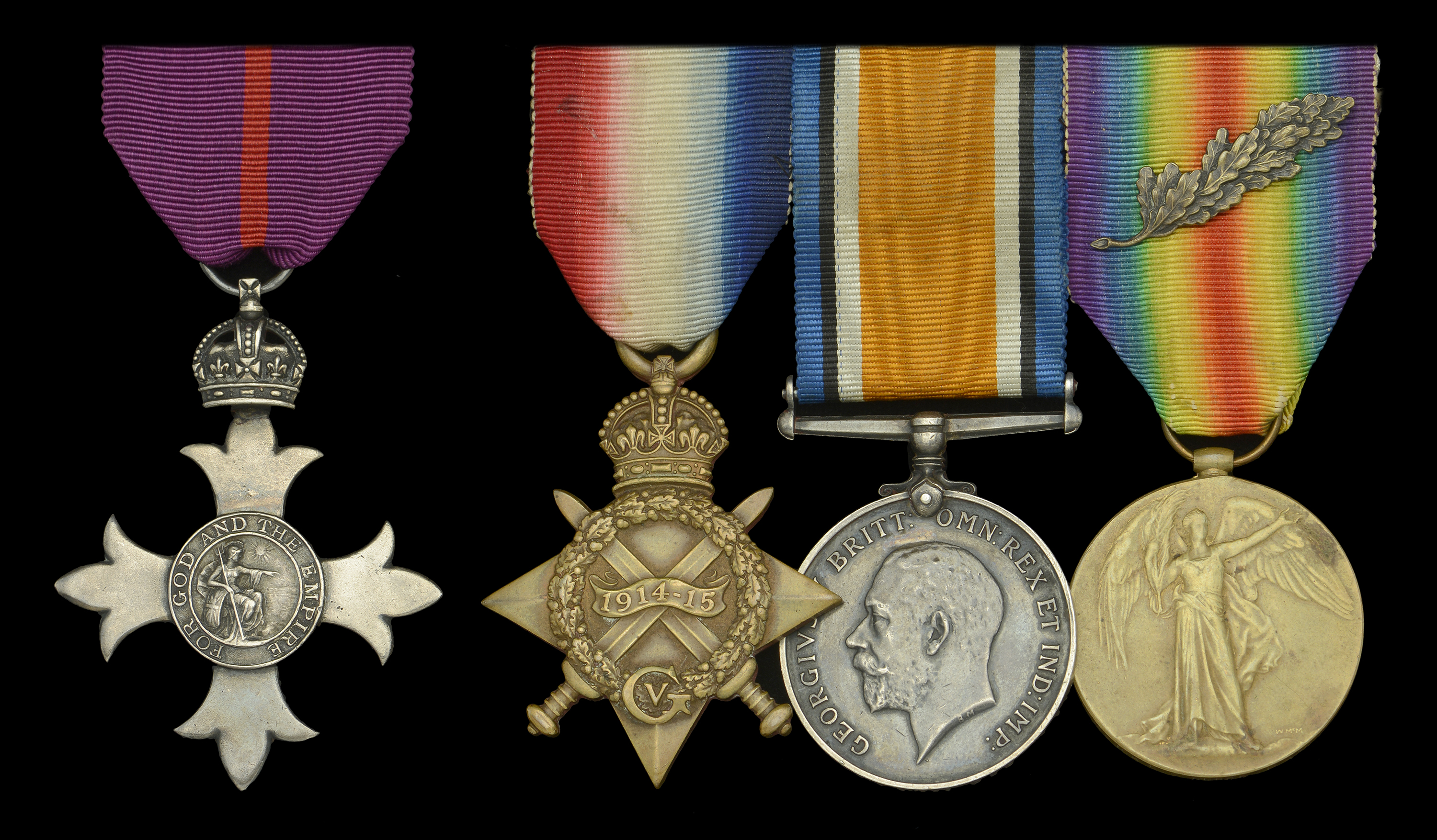 The fascinating Great War O.B.E. group of four awarded to Wing Commander C. G. Burge, Royal...