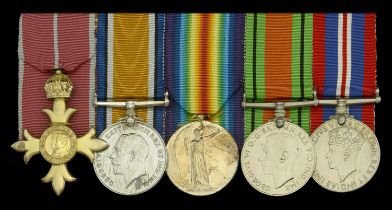 A Second War O.B.E. group of five awarded to Lieutenant and Paymaster J. E. de la Motte, Roy...