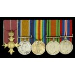 A Second War O.B.E. group of five awarded to Lieutenant and Paymaster J. E. de la Motte, Roy...