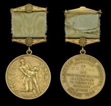 A rare Hamstead Colliery Medal in gold awarded to W. D. Rose, a Miner at the Colliery, for h...