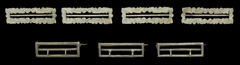 A Selection of Silver Riband Buckles.â€¨Three Victorian silver riband buckles, all two-pronged...