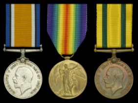 Three: Gunner C. Shannon, Royal Artillery British War and Victory Medals (136368 Gnr. C....