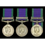 General Service 1962-2007, 1 clasp, Northern Ireland (3) (24516118 Gnr K Brooks RA; 24619215...