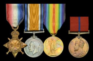 Family Group: Three: Private W. C. Hopkins, 2nd (City of London) Battalion (Royal Fusiliers...