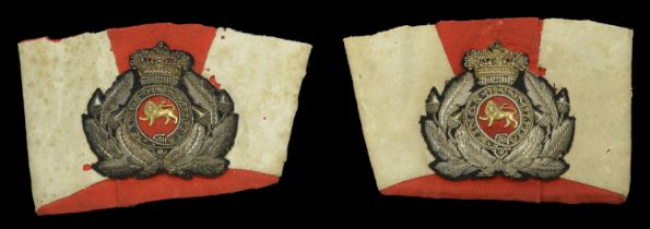 King's Own Royal Bucks Militia Skirt Ornaments c.1790. A very fine pair of skirt ornaments,...