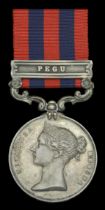 India General Service 1854-95, 1 clasp, Pegu (William Paddy. Cars Crew â€œStyxâ€) toned, good v...