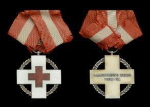 Denmark, Kingdom, Red Cross Medal for Relief Work 1939-45, silver and enamel, in Michelsen,...