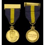 Royal Warrant Holders Association Medal, G.V.R., gold, reverse engraved 'Howard A Hughes 1st...