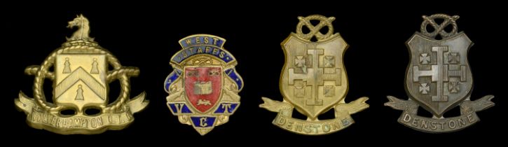 Staffordshire Cap Badge. A selection of cap badges comprising a Wolverhampton Officers Trai...