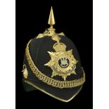 Suffolk Regiment Officer's Blue Cloth Helmet 1902-12. A good example, the skull complete wi...