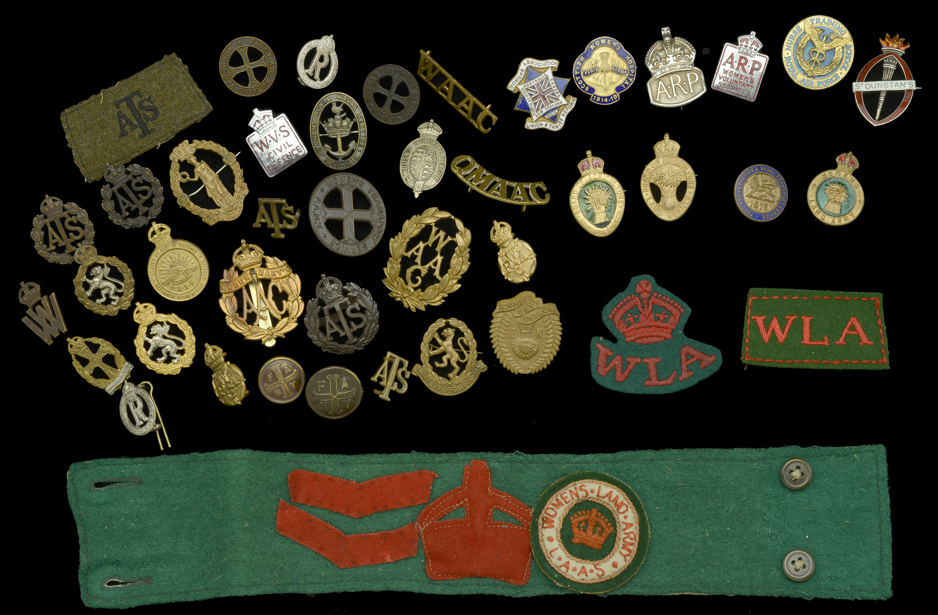 Miscellaneous Women's Insignia. A good selection of insignia to the Women's Services includ...