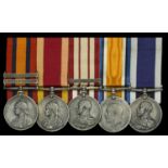 Five: Chief Petty Officer H. W. Webb, Royal Navy Queen's South Africa 1899-1902, 2 clasp...