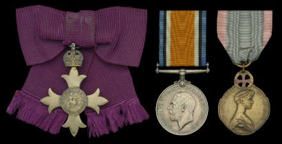 A Great War O.B.E. group of three awarded to Mabel C. Carmichael-Walker, a civilian attached...
