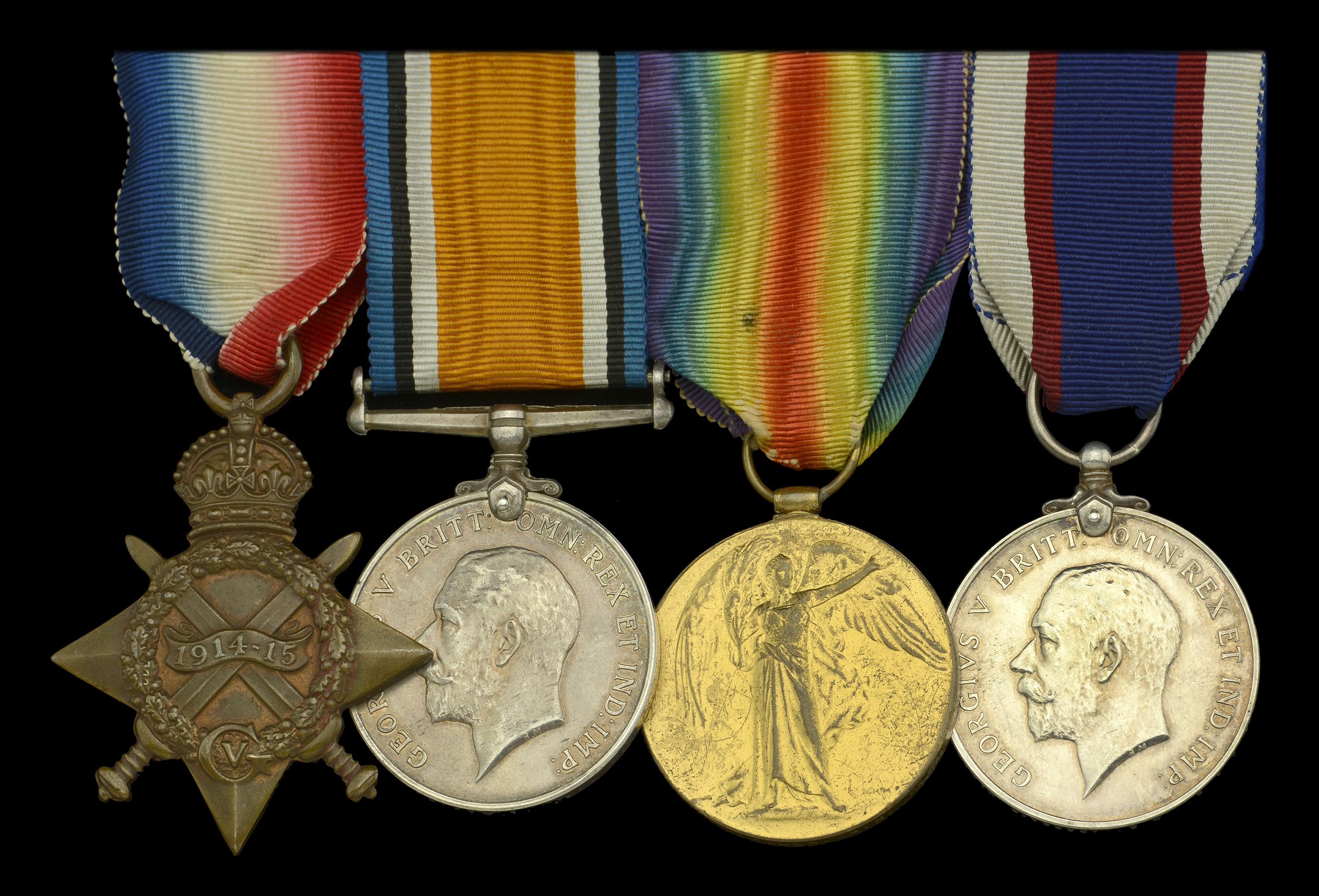 Four: Able Seaman W. C. Hills, Royal Navy, later Royal Fleet Reserve 1914-15 Star (J.1139...