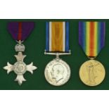 A Great War M.B.E. group of three awarded to Deputy Administrator Violet D. A. Lyon, Queen M...