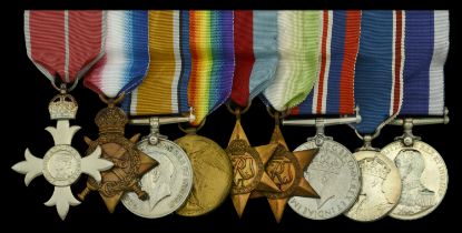 An inter-War 'Naval Review' M.B.E. group of nine awarded to Engineer Lieutenant E. S. Stribl...