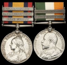 Pair: Gunner E. Hudson, Royal Field Artillery Queen's South Africa 1899-1902, 3 clasps, C...