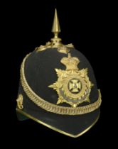 Wiltshire Regiment Officer's Blue Cloth Helmet 1902-12. A good example, the skull complete...