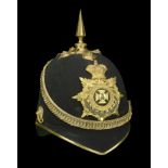 Wiltshire Regiment Officer's Blue Cloth Helmet 1902-12. A good example, the skull complete...