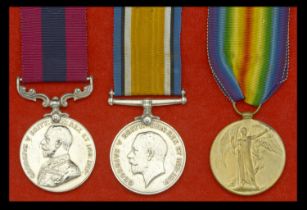 A Great War 'Western Front' D.C.M. group of three awarded to Acting Sergeant J. Spiers, 5th...