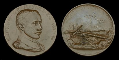 Haynes Memorial Medal (No. 22295 Sapper L. Hutchings 214 Party) 56mm, bronze, by F. Bowcher,...